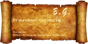 Braunauer Geraszim névjegykártya
